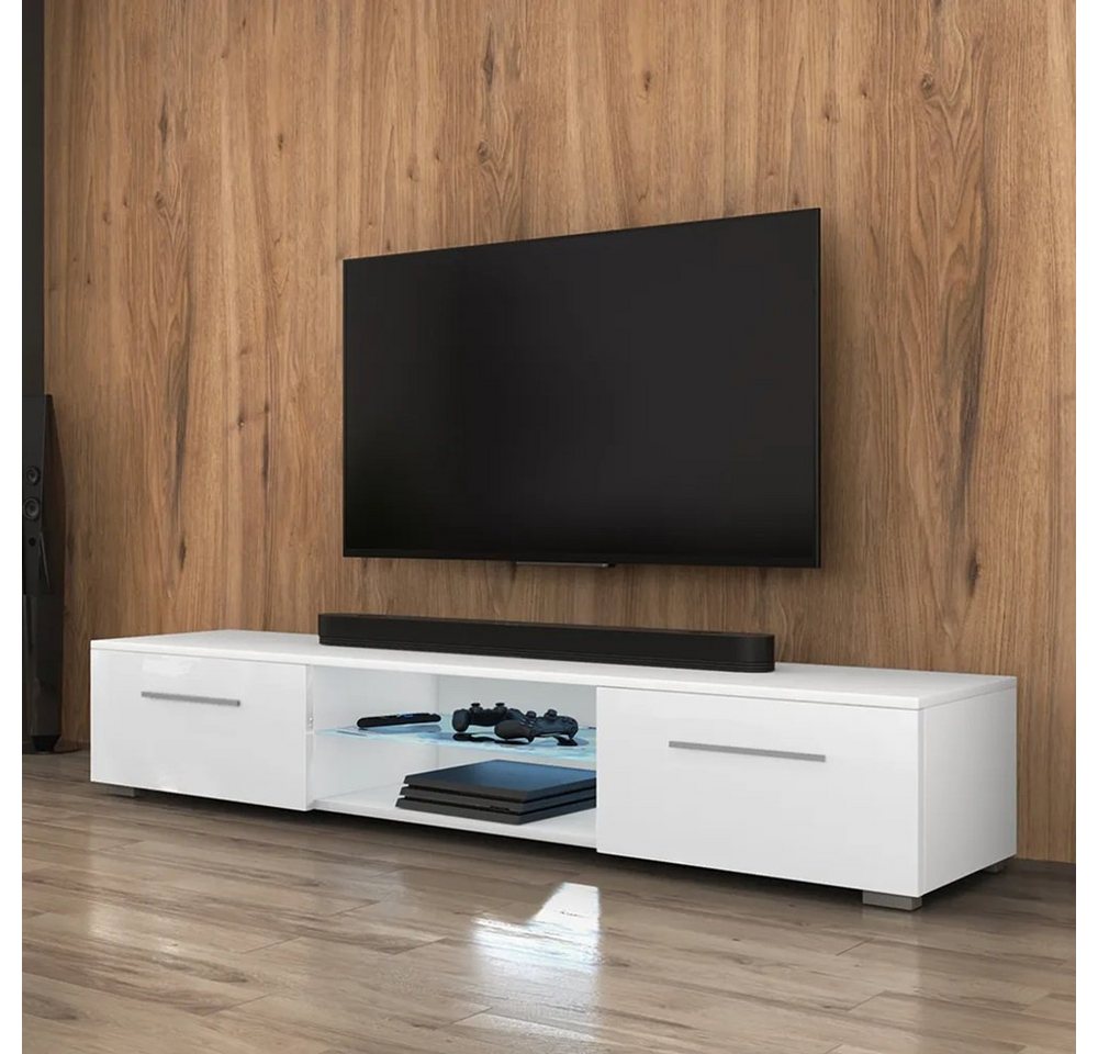 DB-Möbel Lowboard TV-Lowboard EDEN mit LED-Beleuchtung in Blau 140 von DB-Möbel