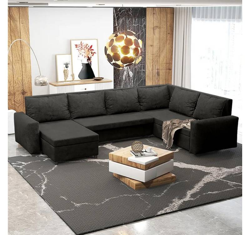 DB-Möbel Wohnlandschaft "FOXY"-Schlafsofa und Bettkasten in U-Form mit wasserabweisendem von DB-Möbel