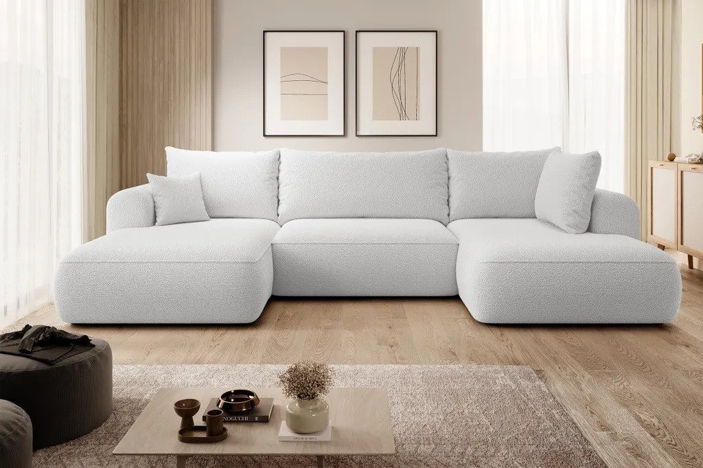 DB-Möbel Wohnlandschaft GRAND" U-Form-Sofa mit Schlaffunktion, Bettkasten, Ottomane." von DB-Möbel