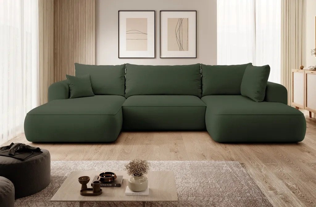 DB-Möbel Wohnlandschaft GRAND" U-Form-Sofa mit Schlaffunktion, Bettkasten, Ottomane." von DB-Möbel