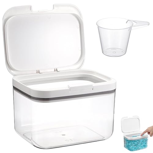 DBAATTZ Waschmittel Aufbewahrung, 2,8L Aufbewahrungsbox mit Deckel, Waschpulverbehälter mit luftdichtem Deckel, Aufbewahrungsbox Schnappverschlüsse, Wiederverwendbar Transparente Box, Für Kleidung von DBAATTZ