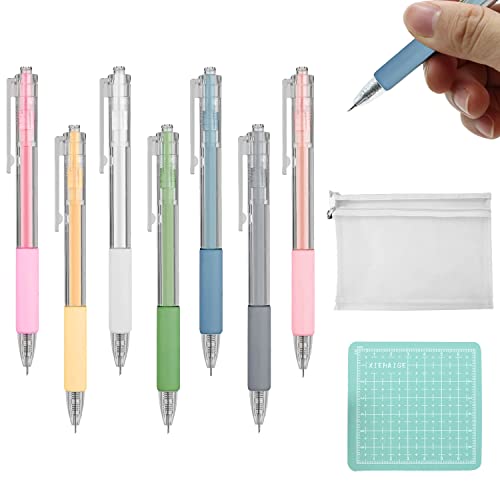 DBALL 14 Stück Skalpell Basteln Papierschneidestift mit Schneidematte und Aufbewahrungstasche Student Allzweckmesser Stift Retractable für Schüler DIY Art Work Cutting Mehrzweck von DBALL