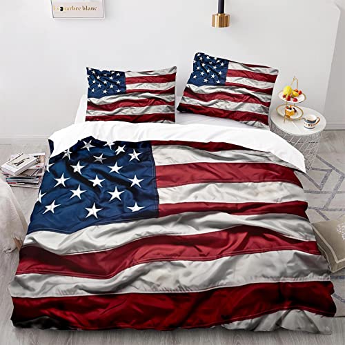 DBEES Bettwäsche Amerikanische Flagge 135 X 200 cm Mit 2 Kissenbezügen 80X80Cm Mikrofaser Kuschelige Bettwäsche Waschmaschinenfest Bettwäsche 200X135 DBEES Bettwäsche Amerikanische Flagge 135 X 200 cm Mit 2 Kissenbezügen 80X80Cm Mikrofaser Kuschelige Bettwäsche Waschmaschinenfest Bettwäsche 200X135 von DBEES
