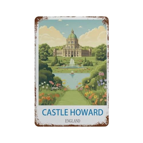 Castle Howard England Vintage-Reiseposter, Blechschild, Metallschild, Blechschild, Metallschild (20 x 30 cm), A73 von DBKGHIEDHG