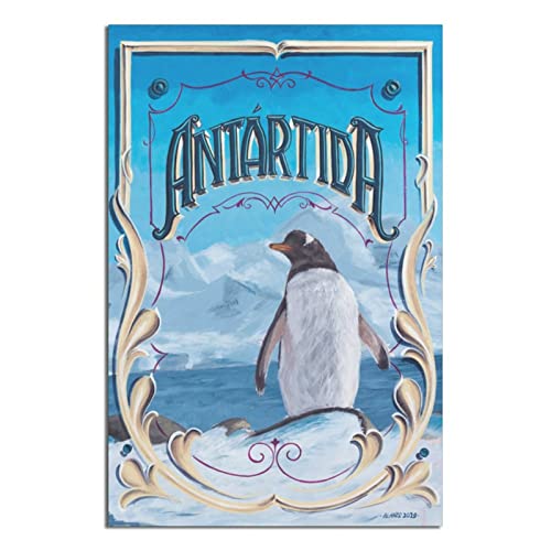 DBKGHIEDHG Metall-Blechschild Antarktis Pinguin Vintage Reise Blechschild Vintage rustikale Dekoration Höhle Café Bar Schlafzimmer Zuhause Wanddekoration nostalgisches Blechschild 30 x 43 cm von DBKGHIEDHG