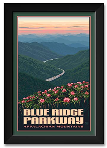 DBKGHIEDHG Metall-Blechschild Blue Ridge Parkway Appalachian Mountains Blechschild Vintage rustikale Dekoration Höhle Café Bar Schlafzimmer Zuhause Wanddekoration nostalgisches Blechschild 20 x 30 cm von DBKGHIEDHG