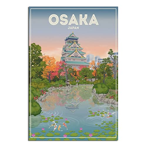 Metall-Blechschild Osaka Japan Blechschild Vintage rustikale Dekoration Höhle Café Bar Schlafzimmer Zuhause Wanddekoration nostalgisches Blechschild 20 x 30 cm von DBKGHIEDHG