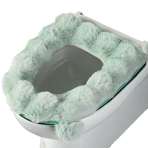 DBQFRSBP Toilettensitzkissen, Toilettensitzkissen ist im Herbst und Winter weich und warm. Gepolsterter Toilettensitzbezug mit Reißverschluss for den Haushalt.(Gray) von DBQFRSBP