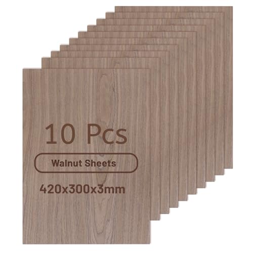 DBREAKS 10 Stück Sperrholzplatte 3mm Walnuss Holzplatte Pappelsperrholz, A3 Lasercut Holz, Holzplatte Zuschnitt Nach Maß, Laser Holz für Laserschneiden Lasergravur, 42CM*30CM von DBREAKS