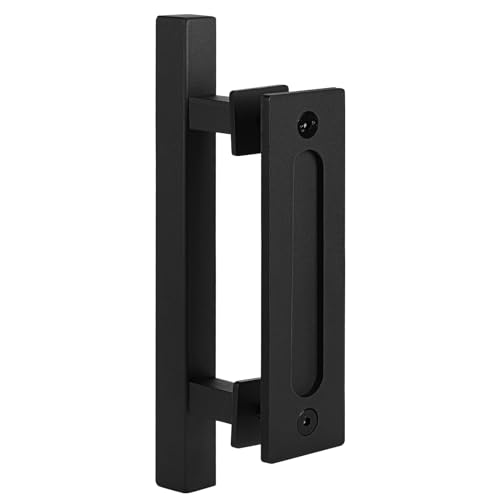 DBREAKS 30CM Scheunentor Griff, Schwarze Türgriffe, Schiebetür zieht-Griff, Küchengriffe, Türdrücker, Scheunentorgriff, Door Handle für Eine Holztür, Schranktür(Rechteckiger) von DBREAKS