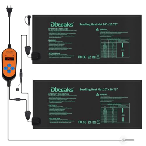 DBREAKS Heizmatte mit Thermostat, 30W Zimmergewächshaus Wärmematte, 2 Heizmatten mit 1 Controller, IP67 Gewächshaus Wärmematte Wasserdicht, Heizmatte Pflanzen mit Thermostat Digitales für Sämling DBREAKS Heizmatte mit Thermostat, 30W Zimmergewächshaus Wärmematte, 2 Heizmatten mit 1 Controller, IP67 Gewächshaus Wärmematte Wasserdicht, Heizmatte Pflanzen mit Thermostat Digitales für Sämling von DBREAKS
