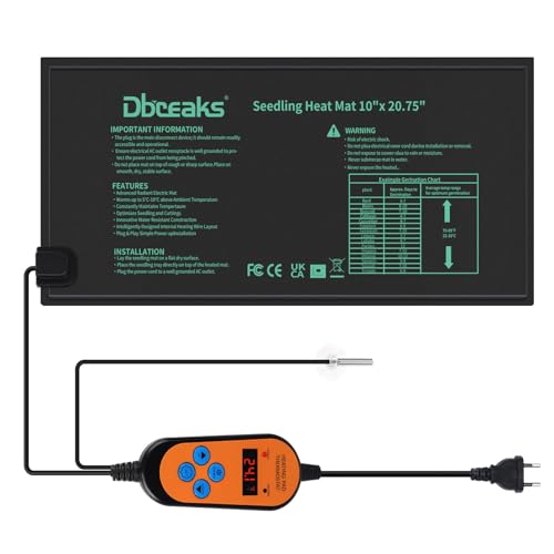 DBREAKS Heizmatte mit Thermostat, 30W Zimmergewächshaus Wärmematte, Heizmatten mit Controller, IP67 Gewächshaus Wärmematte Wasserdicht, Heizmatte Pflanzen mit Thermostat Digitales für Sämling DBREAKS Heizmatte mit Thermostat, 30W Zimmergewächshaus Wärmematte, Heizmatten mit Controller, IP67 Gewächshaus Wärmematte Wasserdicht, Heizmatte Pflanzen mit Thermostat Digitales für Sämling von DBREAKS