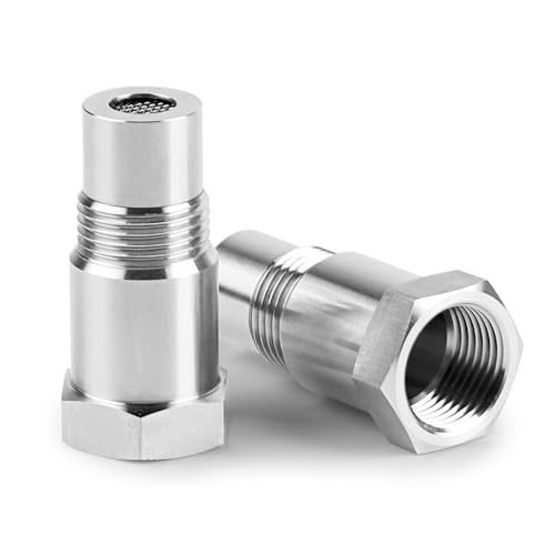 DBREAKS Lambdasonde Adapter 2 Stück M18 * 1,5 Sauerstoffsensor Adapter, Lambdasonde Eliminator Extender Adapter, Edelstahl O2 Sauerstoffsensor Spacer Extender Auto Auspuffanlage Universal von DBREAKS