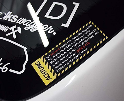 DBSPNCR AUTOVERKAUF Sticker INNEN & AUSSEN Kaufvertrag 30K 30.000 Autohändler Aufkleber JDM - Dub DUBWAY (außenklebend) von DUB SPENCER