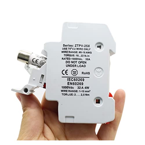1 Satz Solarsicherung 10 * 38 gPV DC 1000 V PV-Schmelzsicherung 6 A 10 A 15 A 20 A 25 A 30 A Hochspannung for DC-PV-Systemschutz(12A fuse) von DBTGCFPW