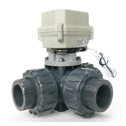 DN40 3-Way PVC Electric Motorized Ball Valve 11/2" AC24V Electric actuated Water Valve Used for Swiming Pool(GLUE END-DC24-CR501) von DBTGCFPW