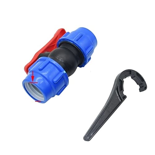 Withstand high Pressure and Temperature Extremes 32/40/50mm Water Pipe Plastic Ball Valve 1" 1.2" 1.5" 3-Way Quick Connector T-Type PVC PE Fast Connection 1pcs(50 X B) von DBTGCFPW