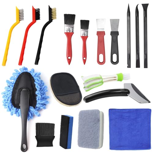 18 Stück Autopflege Detailing Set, Multi Funktions Auto Reinigungsset, Sanft Weich Autopflege Set, Auto Waschen Set, Autoreifen Bürsten Set, Auto Innenraum Pflegeset für Motorembleme Lüftungsöffnungen von DBTW
