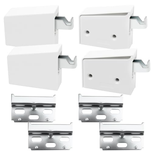 4 Stücke Schrankaufhänger - Schrankhalter Weiß Inkl, Hängeschrank Befestigung, Starke Trägerin Hängeschrank Halterung, Verstellbar Aufhänger Hängeschrank, Oberschrankhalter für Haus Küche Schlafzimmer von DBTW