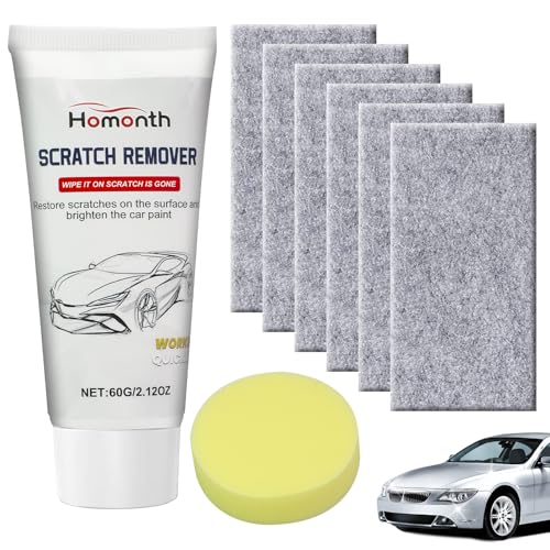 Auto Kratzerentfernungs Kit - Schneller Kratzerentferner, Kratzer Reparatur Creme, Nano Tuch Auto Kratzer Entferner mit 6 Schwarz Sparkle Tuch & Schwamm, Reparaturpaste für Motorrad Gla von DBTW