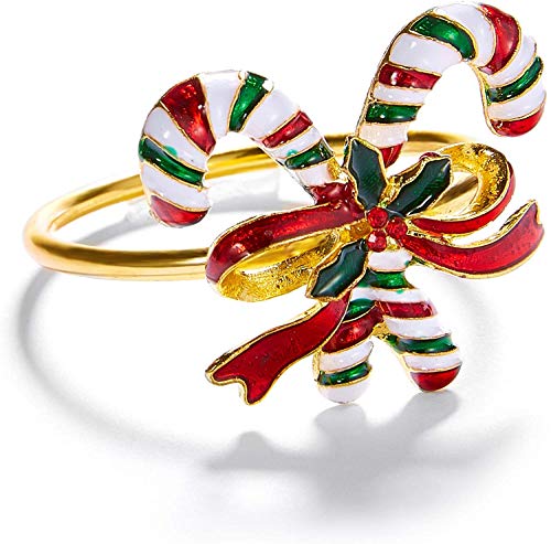 DBThing Serviettenringe 6er Set Silber 6er Set Serviettenringe Weihnachten Feiertage Thanksgiving (Krücke) von DBThing