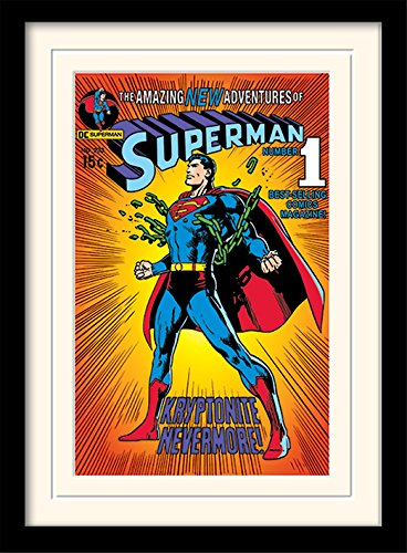 Pyramid International Superman (Kryptonite) 30x40 cm montiert und gerahmt, Mounted 250GSM PAPERWRAP MDF, Mehrfarbig, 44 x 33 x 4 cm von DC Comics