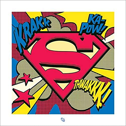 DC Comics Superman Pop Art Shield 40 x 40cm Kunstdruck von Pyramid International