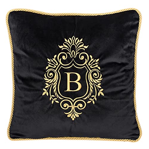 DECORATORE Bestickter dekorativer Kissenbezug Monogramm Ornatio Velvet Premium - Dekorative Kissen für das Bett - Kissenbezüge aus Samt - Home Decor - Möglichkeit der Personalisierung - 45x45cm von DC DECORATORE HOME & STYLE