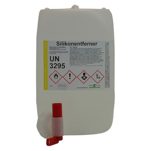 DC DruckChemie GmbH Silikonentferner flüssig 10L mit Auslaufhahn - Reinigungsmittel zum effektiven Entfernen von gehärtetem Silikon und MS-Polymer von DC DruckChemie GmbH