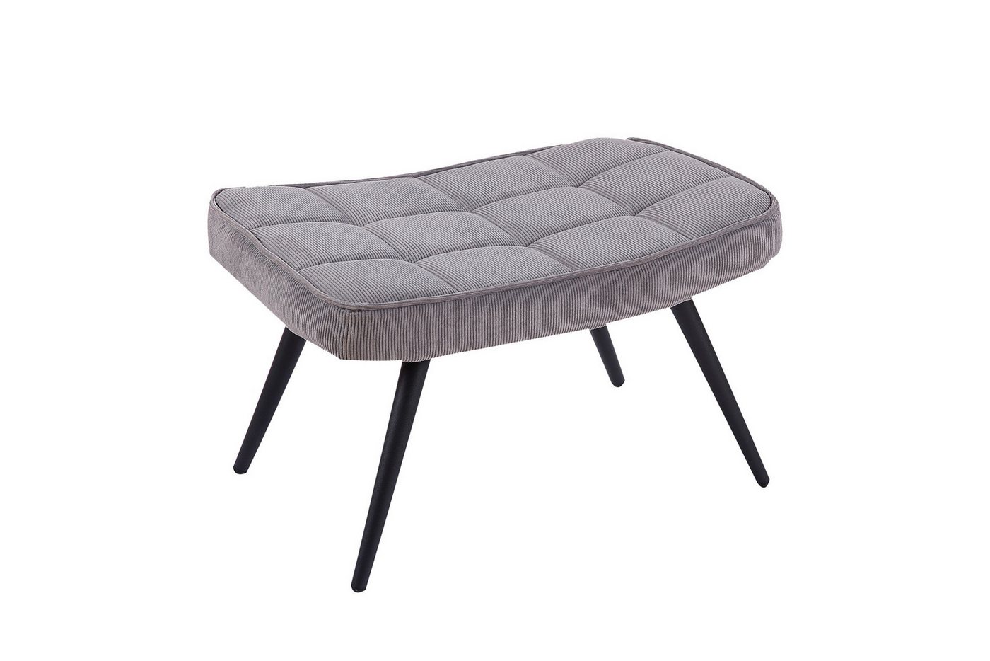 DC Living Hocker aus Cord in grau (BxHxT: 60x39x41 cm) von DC Living