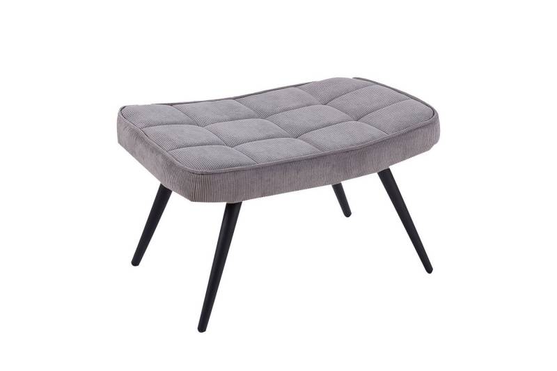 DC Living Hocker aus Cord in grau (BxHxT: 60x39x41 cm) von DC Living