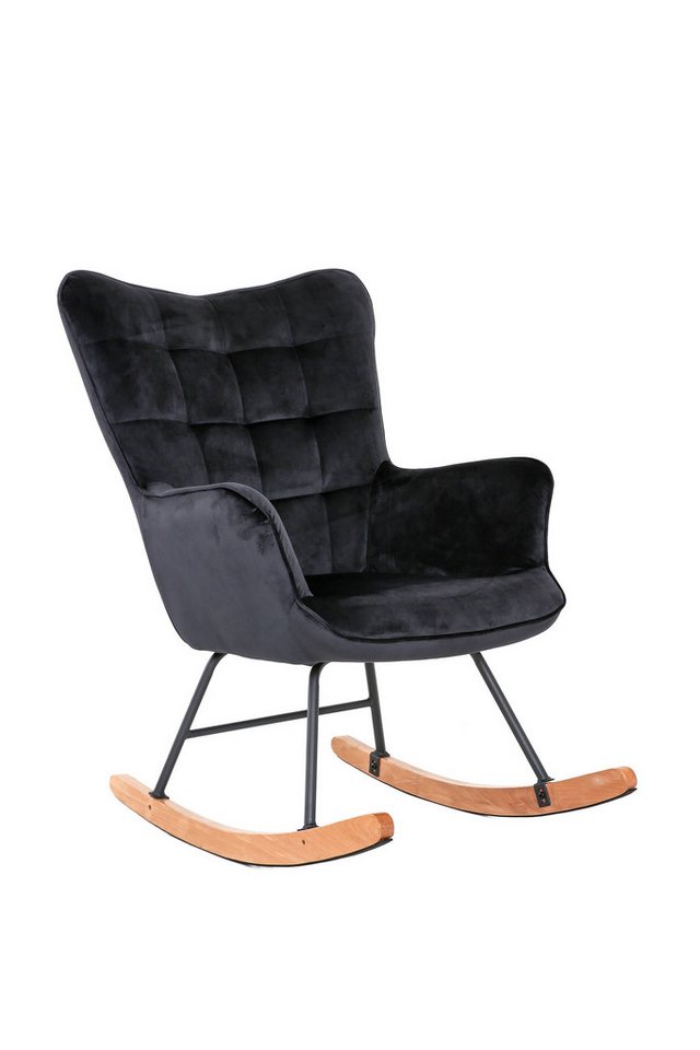 DC Living Schaukelstuhl aus Samt in schwarz (BxHxT: 72x92x92 cm) von DC Living