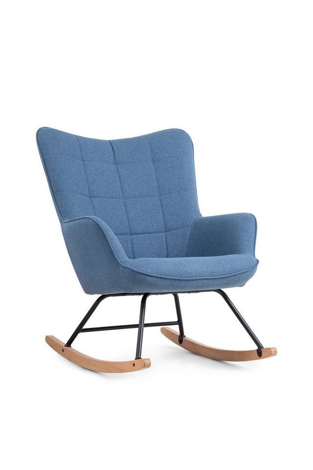 DC Living Schaukelstuhl aus Webstoff in blau (BxHxT: 72x92x92 cm) von DC Living