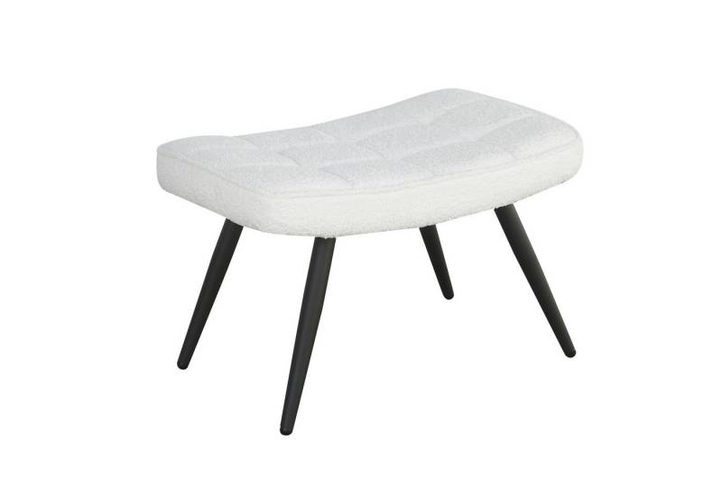 DC Living Sitzhocker in Off White aus Bouclé-Stoff 60 x 39 x 41 cm (BxHxT) von DC Living