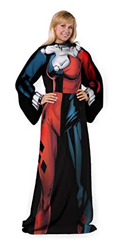 Northwest DC Comics Harley-Quinn-Überwurfdecke mit Ärmeln, für Erwachsene, 121,9 x 180,9 cm von Northwest