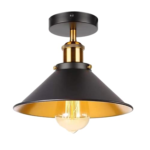 DC VOLTAGE 2er-Pack Vintage Semi Flush Mount Shade Deckenleuchte Industrielle Pendelleuchte Deckenleuchte (STIL 1 - Ohne Glühbirne) von DC VOLTAGE