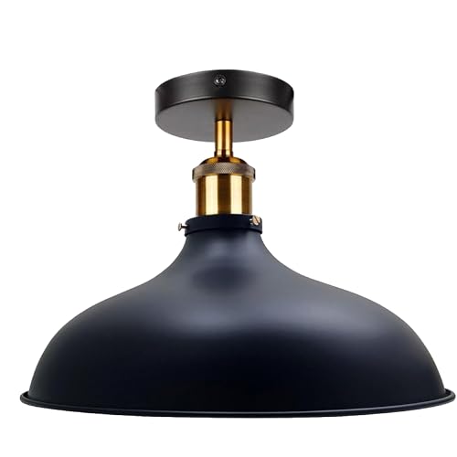 DC VOLTAGE 2er-Pack Vintage Semi Flush Mount Shade Deckenleuchte Industrielle Pendelleuchte Deckenleuchte (STIL 3 - Ohne Glühbirne) von DC VOLTAGE