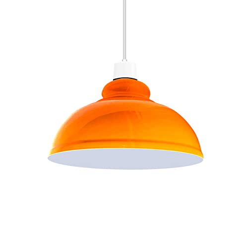 DCVoltage Industrielle Deckenpendelleuchte im Retro-Stil mit kurvigen, kuppelförmigen Metall-Lampenschirmen. Einfach zu montieren (orange) von DC VOLTAGE