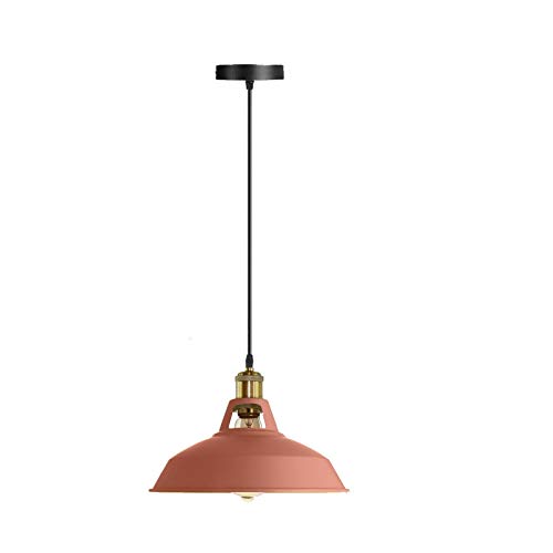 Metall Pendelleuchte bunt Hängelampe Lampenschirm Industrie Deckenlampe Retro Beleuchtung Schirme Scheunenform. rose von DC VOLTAGE