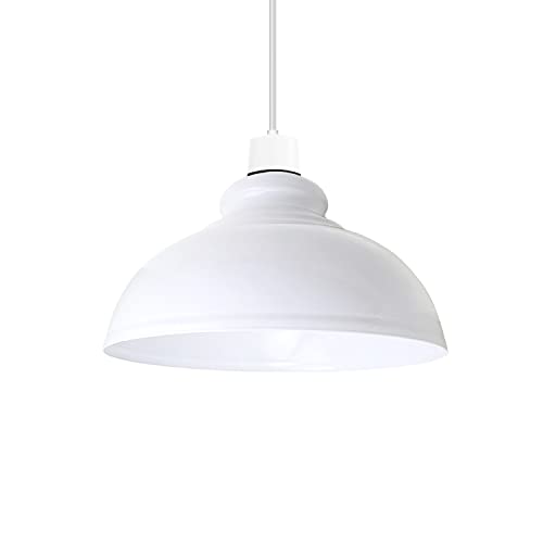 Moderner Vintage-White lampenschirme für Pendelleuchte, industrielle rattan Hänge Lamp Shade stehlampe-Deckenleuchte, ideal für Esszimmer, Bar, Clubs und Restaurants 29cm (Weiss) von DC Voltage