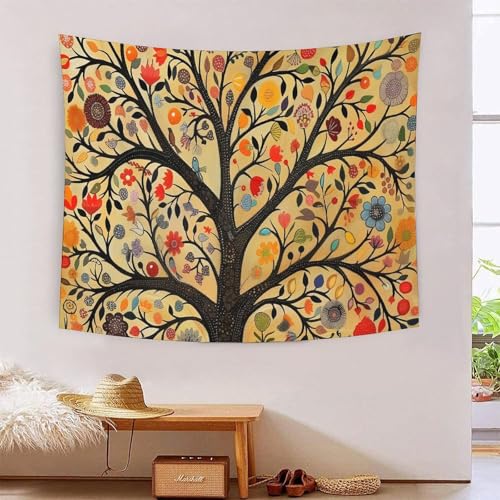 DCABEIOOE Baum des Lebens Wandbehang Stranddecke Picknickplatte Wanddekor 100cmx150cm von DCABEIOOE