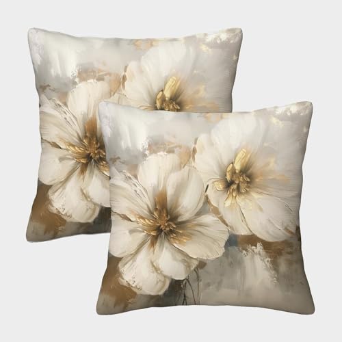DCABEIOOE Blume 2er Set romantische Pflanzen Sofakissen Für Sofa Sofa Sessel Terrasse 50x50cm von DCABEIOOE