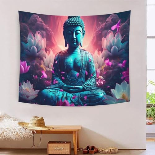 DCABEIOOE Buddha Statue Wandteppich Bettwäsche Picknickplatte Wanddekor 70cmx100cm von DCABEIOOE