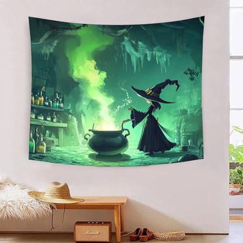 DCABEIOOE Hexe Wandbehang Bettwäsche Wandkunst Für Schlafzimmer Wohnzimmer Dorm Decor Wandteppich 130cmx150cm von DCABEIOOE
