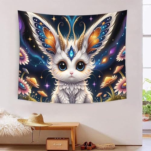 DCABEIOOE Liebely Creatures Wandteppiche Bettwäsche Wanddeko Für Schlafzimmer Wohnzimmer Wohnheim 70cmx100cm von DCABEIOOE