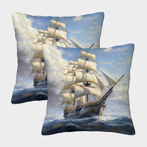 DCABEIOOE Meer 2er Set Meer Kissenbezüge Für Schlafzimmer, Sofa, Stuhl, Bett, Garten 40x40cm von DCABEIOOE