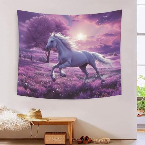 DCABEIOOE Pferd Wandteppich Plakat Picknickplatte Wanddekor 130cmx150cm von DCABEIOOE