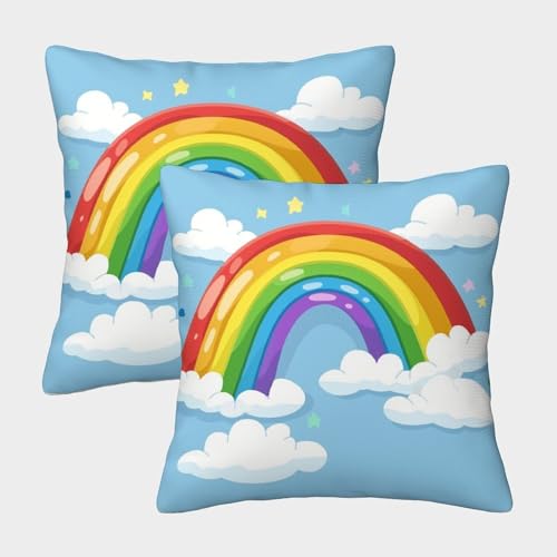 DCABEIOOE Regenbogen 2er Set Bunt Kissenhülle Wohnzimmer 50x50cm von DCABEIOOE