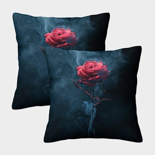 DCABEIOOE Romantische Rose 2er Set Romantische Rose Kissenbezug Wohnzimmer 40x40cm von DCABEIOOE