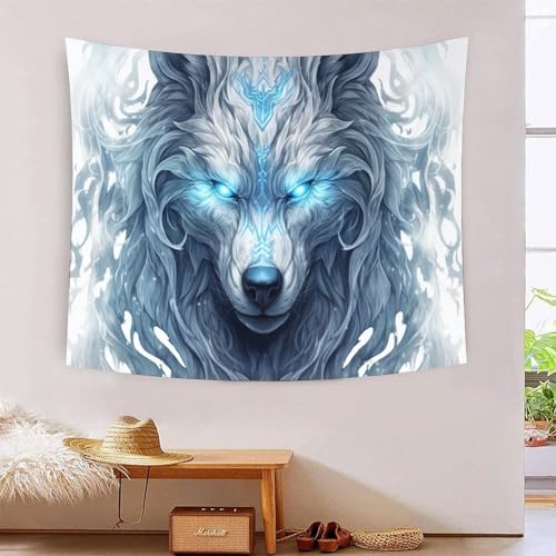 DCABEIOOE Wolf Wandbehang Plakat Wandkunst Für Schlafzimmer Wohnzimmer Dorm Decor Wandteppich 70cmx100cm von DCABEIOOE